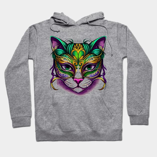 Cat Mardi Gras Cat-tastic Festival Hoodie by aneisha